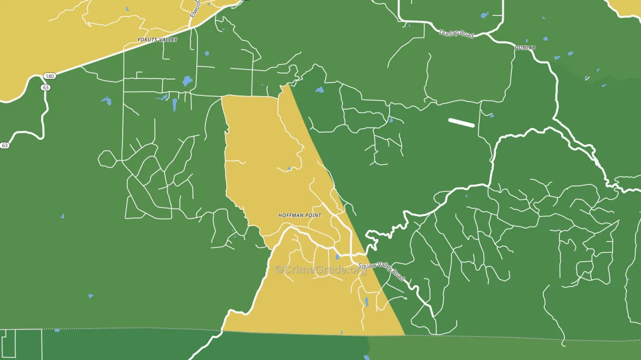 Squaw Valley, CA Map of Drug-Related Crime Rates