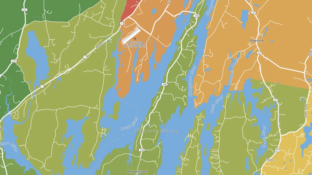 Squirrel Island, ME Map of Drug-Related Crime Rates