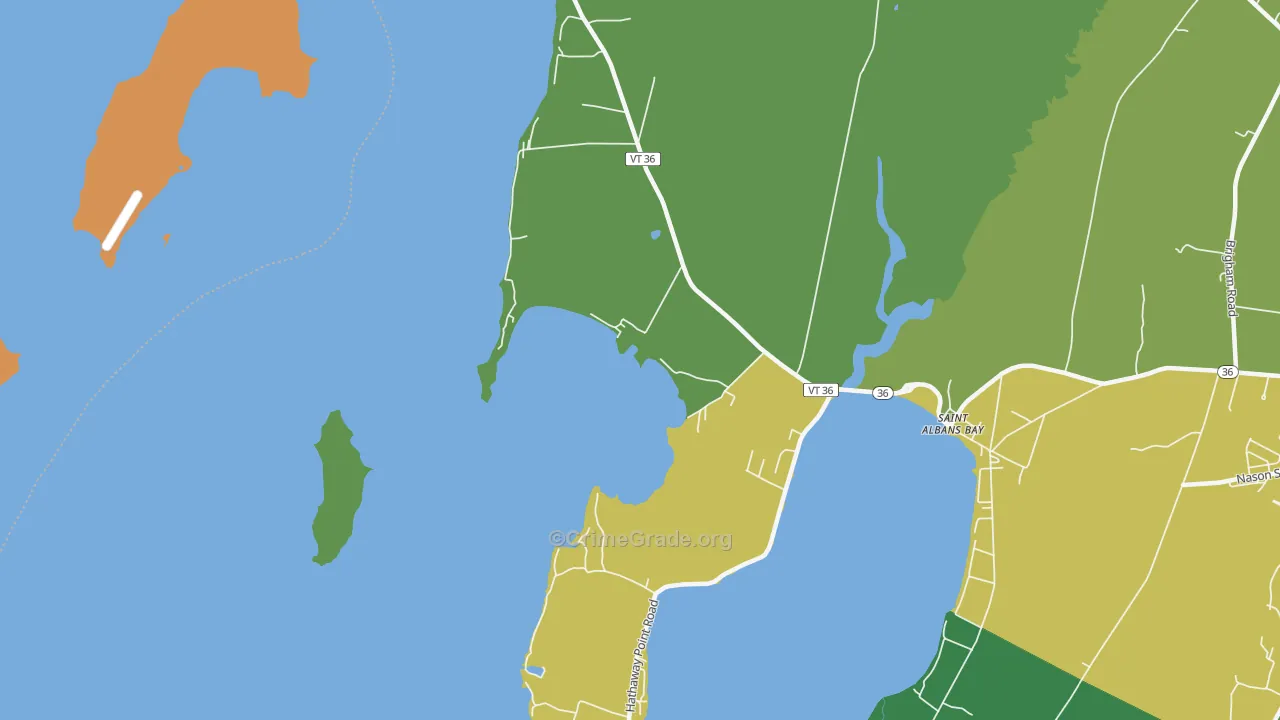 St. Albans Bay, VT Map of Drug-Related Crime Rates