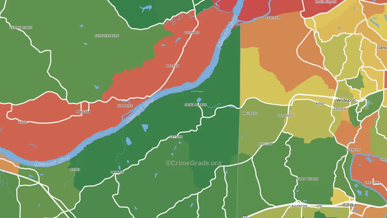 St. Albans, MO Map of Drug-Related Crime Rates