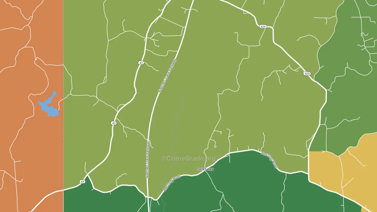 St. Ann, MS Map of Drug-Related Crime Rates