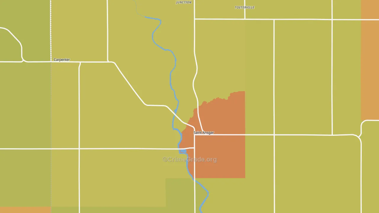 St. Ansgar, IA Map of Drug-Related Crime Rates