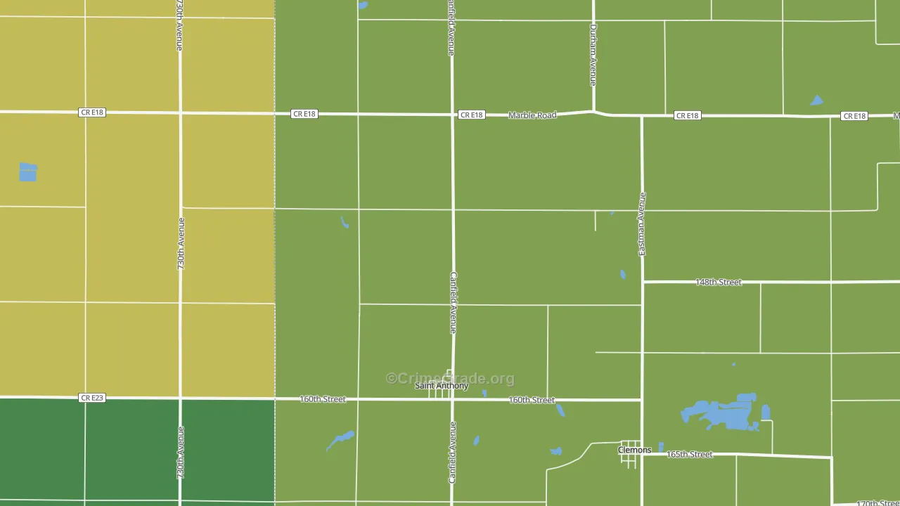 St. Anthony, IA Map of Drug-Related Crime Rates