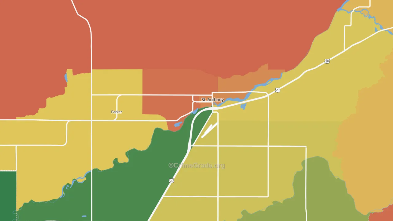 St. Anthony, ID Map of Drug-Related Crime Rates