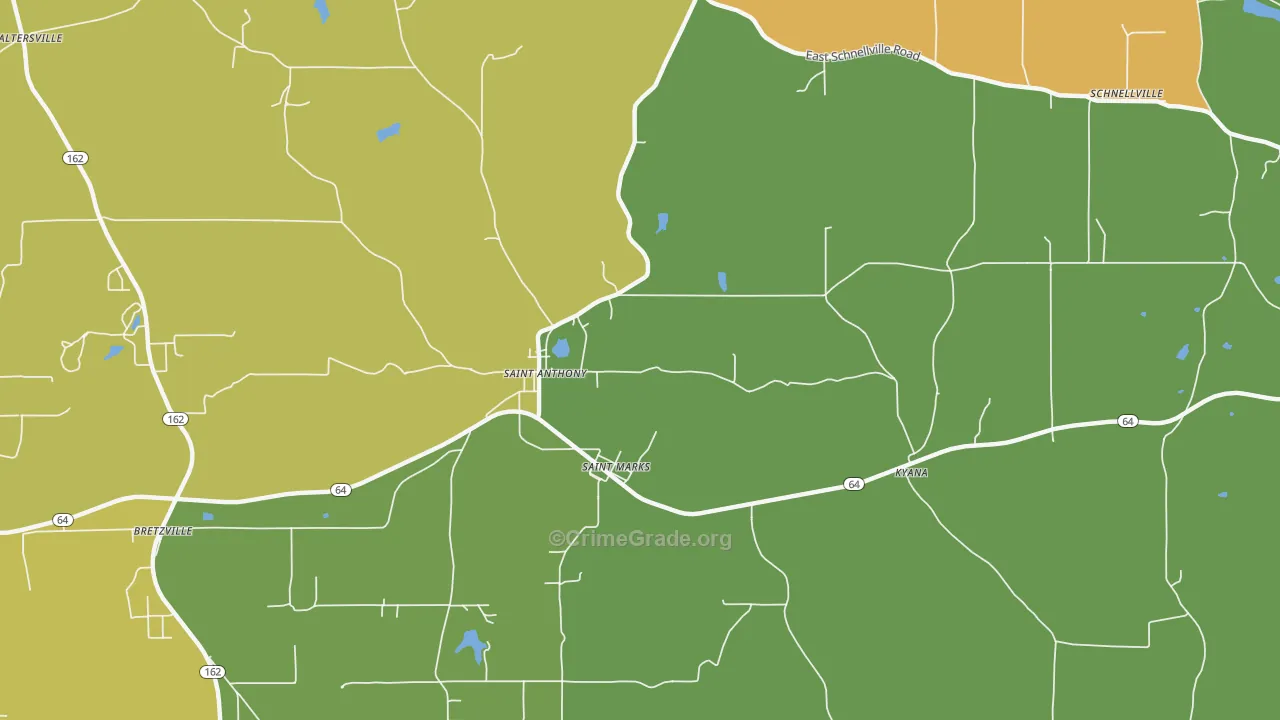 St. Anthony, IN Map of Drug-Related Crime Rates