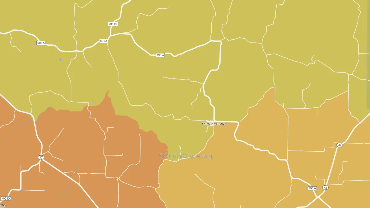 St. Anthony, MO Map of Drug-Related Crime Rates