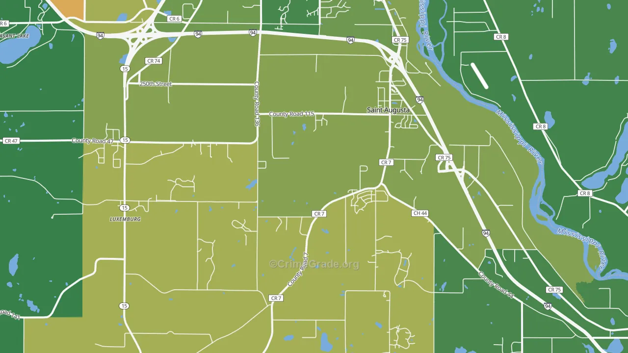 St. Augusta, MN Map of Drug-Related Crime Rates