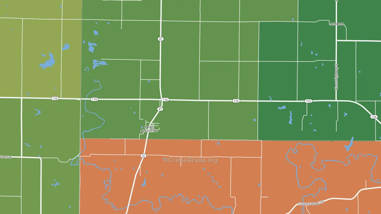 St. Augustine, IL Map of Drug-Related Crime Rates