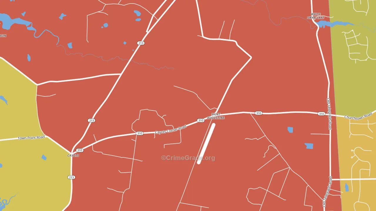 St. Augustine, MD Map of Drug-Related Crime Rates