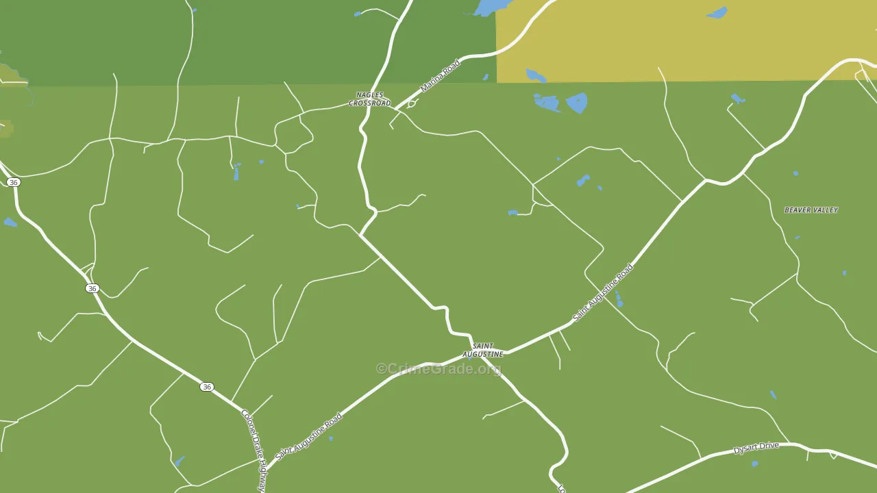 St. Augustine, PA Map of Drug-Related Crime Rates
