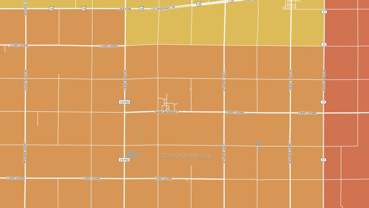 St. Benedict, IA Map of Drug-Related Crime Rates