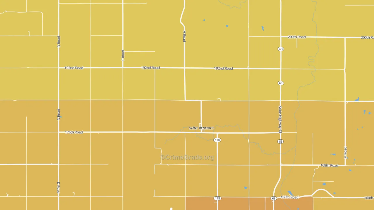 St. Benedict, KS Map of Drug-Related Crime Rates
