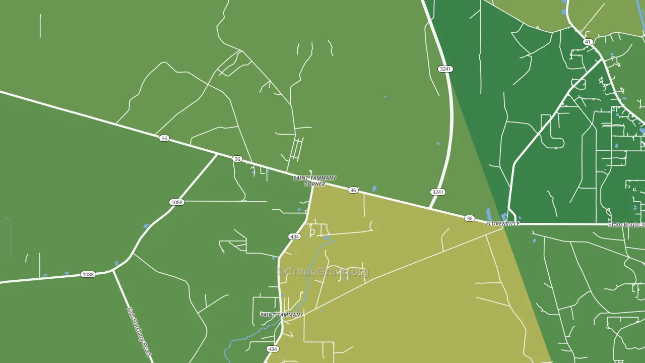 St. Benedict, LA Map of Drug-Related Crime Rates