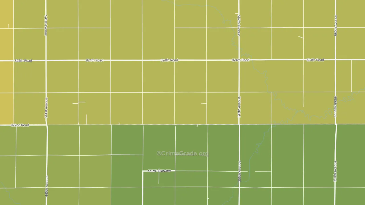 St. Bernard, NE Map of Drug-Related Crime Rates