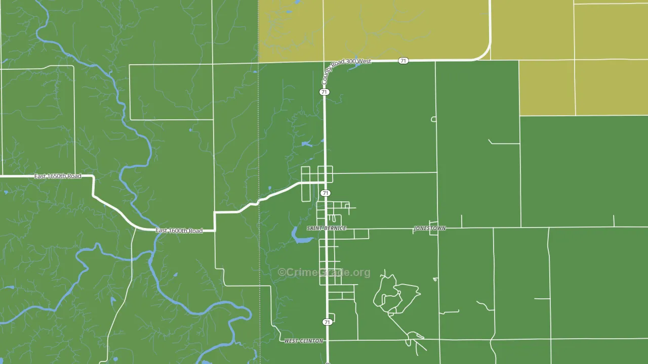 St. Bernice, IN Map of Drug-Related Crime Rates