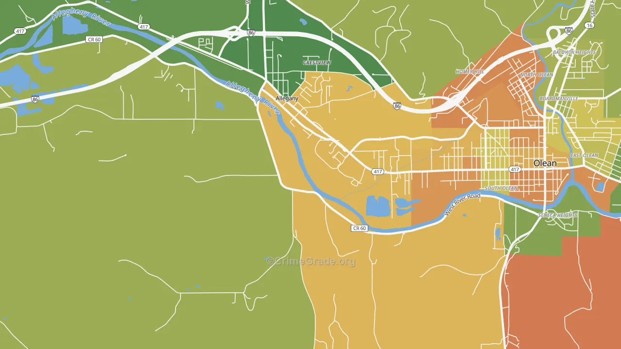 St. Bonaventure, NY Map of Drug-Related Crime Rates