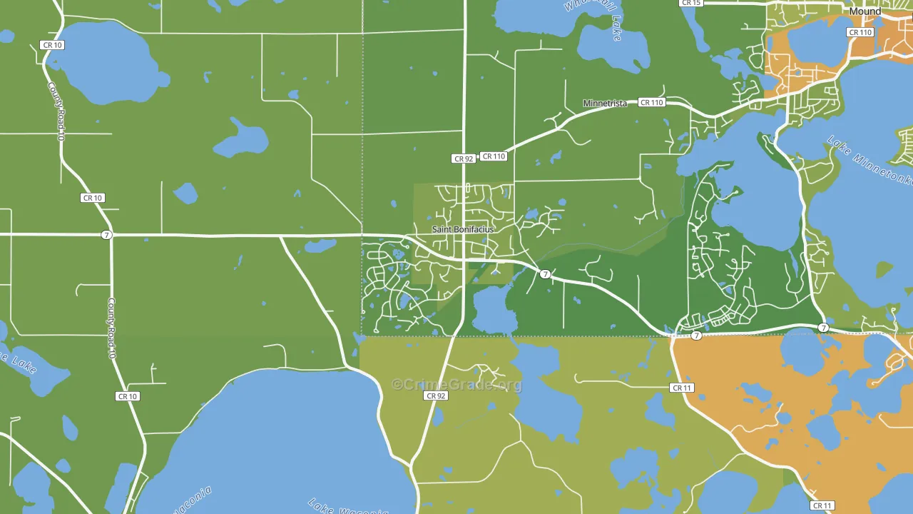 St. Bonifacius, MN Map of Drug-Related Crime Rates