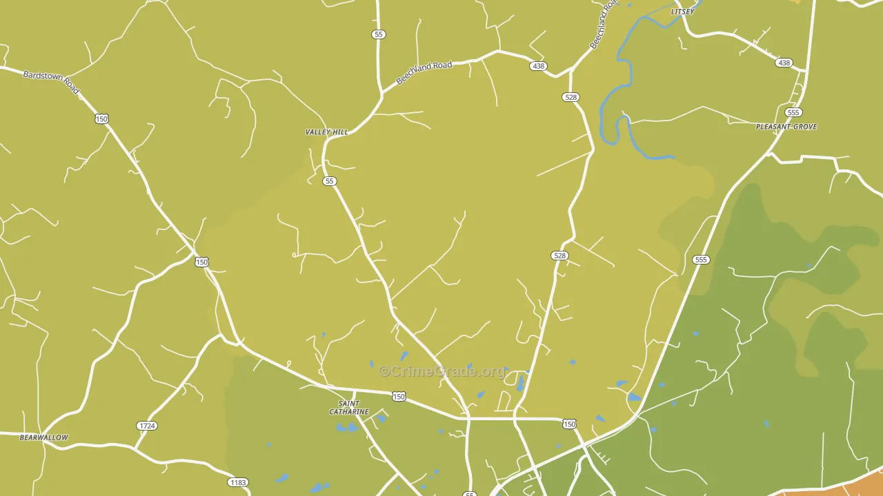 St. Catharine, KY Map of Drug-Related Crime Rates
