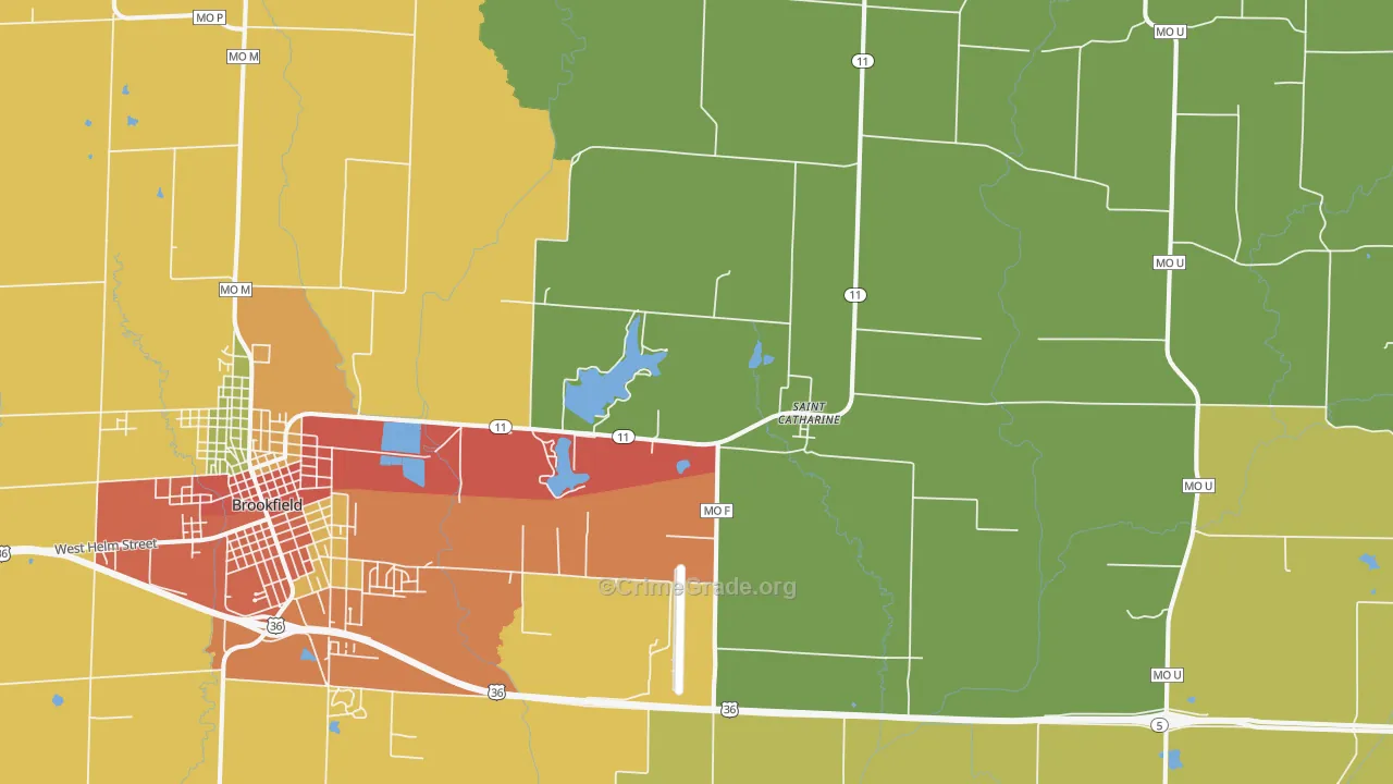 St. Catharine, MO Map of Drug-Related Crime Rates