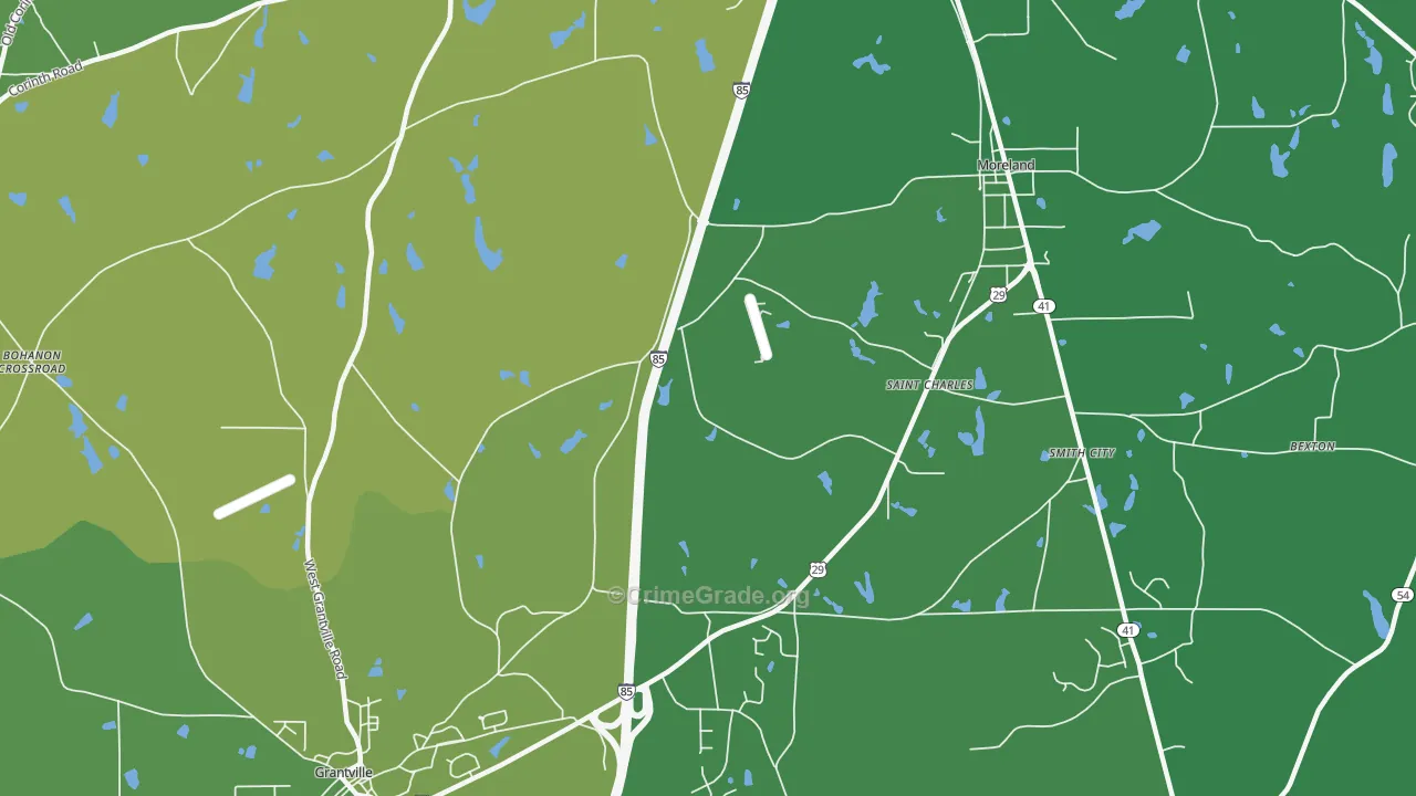 St. Charles, GA Map of Drug-Related Crime Rates