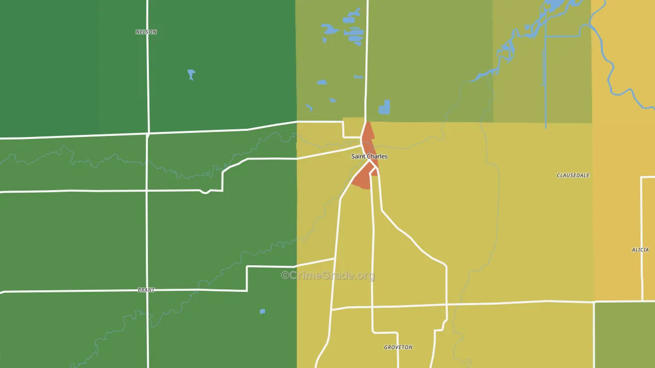 St. Charles, MI Map of Drug-Related Crime Rates