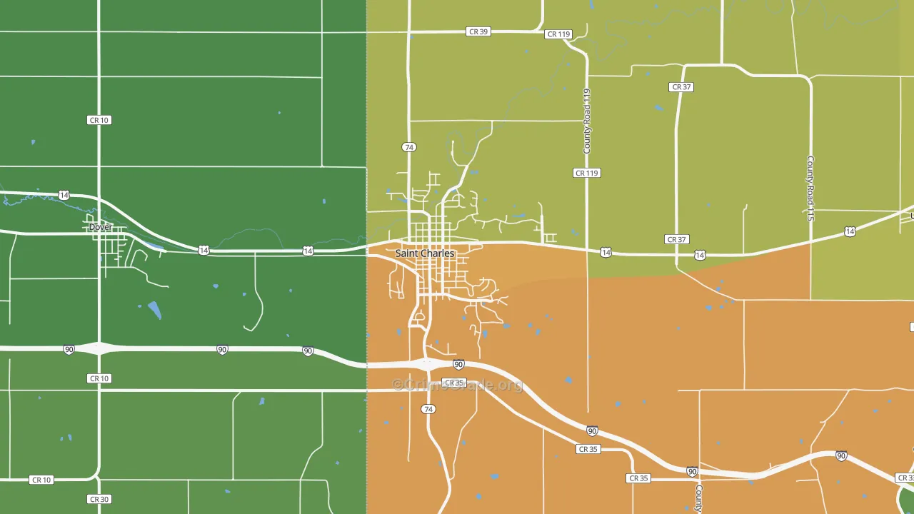 St. Charles, MN Map of Drug-Related Crime Rates
