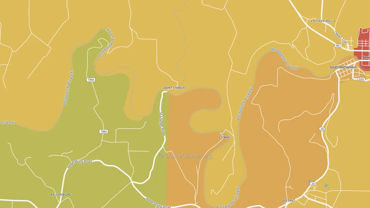 St. Charles, PA Map of Drug-Related Crime Rates