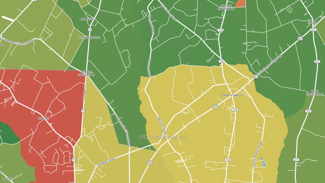 St. Charles, SC Map of Drug-Related Crime Rates