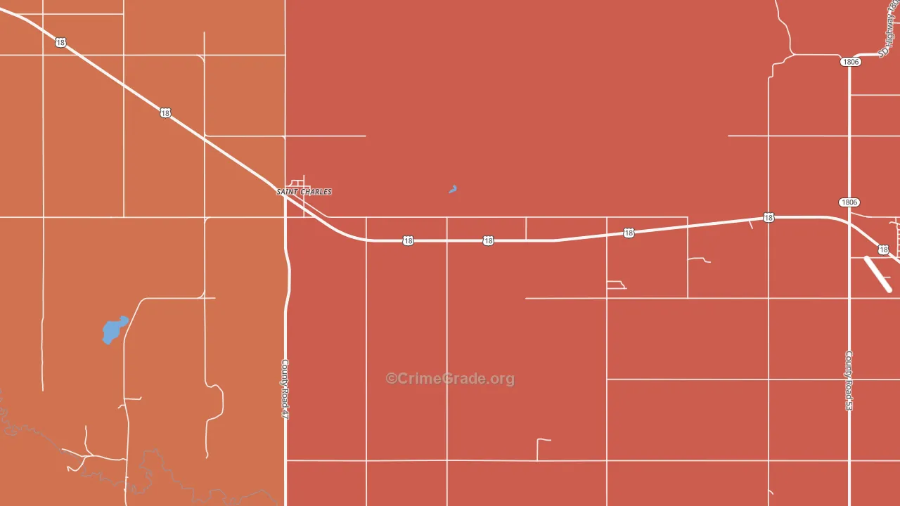 St. Charles, SD Map of Drug-Related Crime Rates
