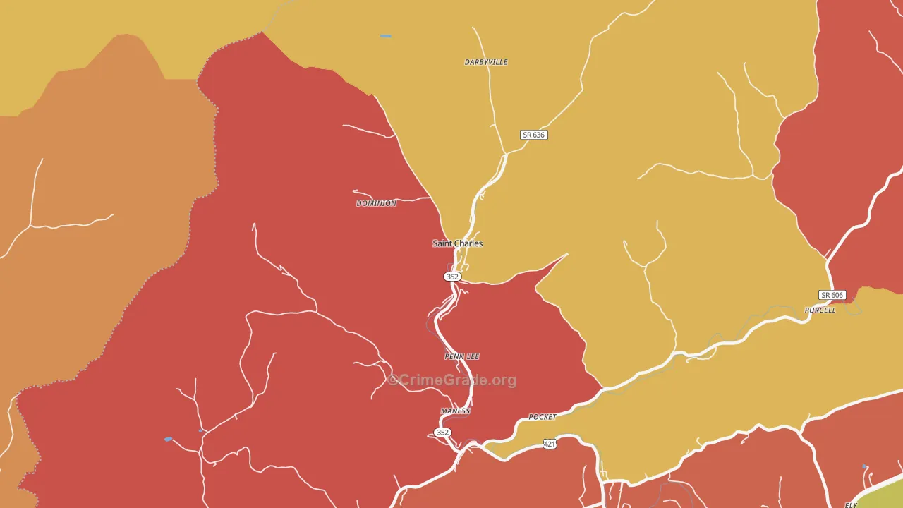 St. Charles, VA Map of Drug-Related Crime Rates