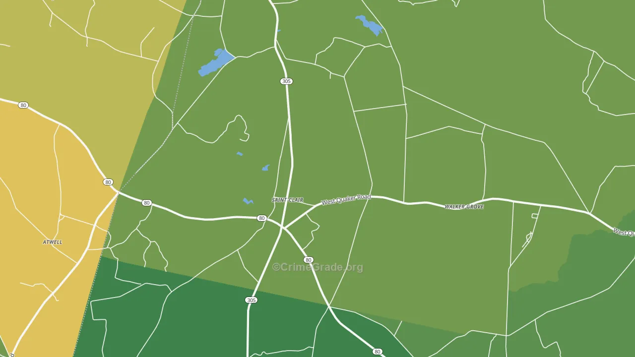 St. Clair, GA Map of Drug-Related Crime Rates