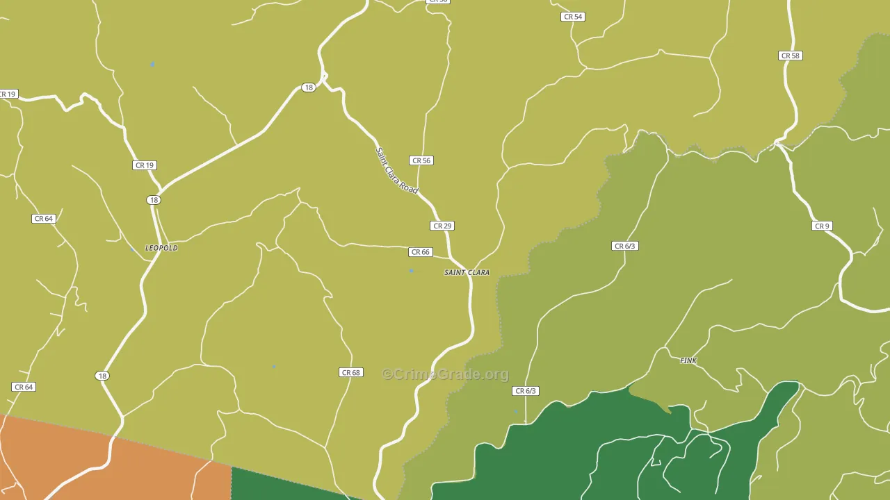 St. Clara, WV Map of Drug-Related Crime Rates