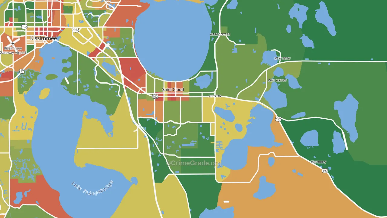 St. Cloud, FL Map of Drug-Related Crime Rates