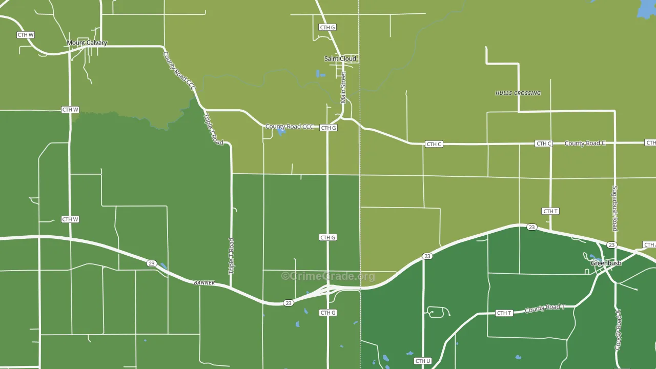 St. Cloud, WI Map of Drug-Related Crime Rates