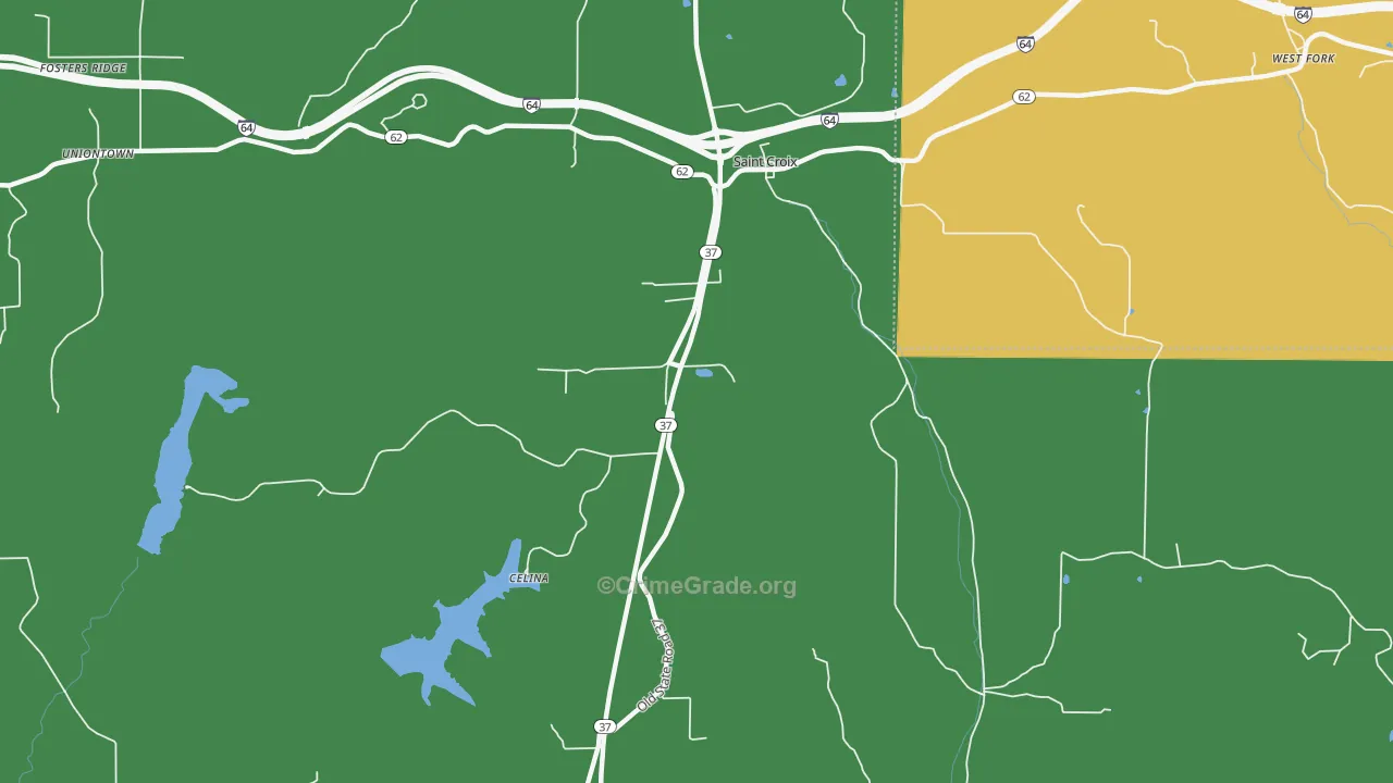 St. Croix, IN Map of Drug-Related Crime Rates