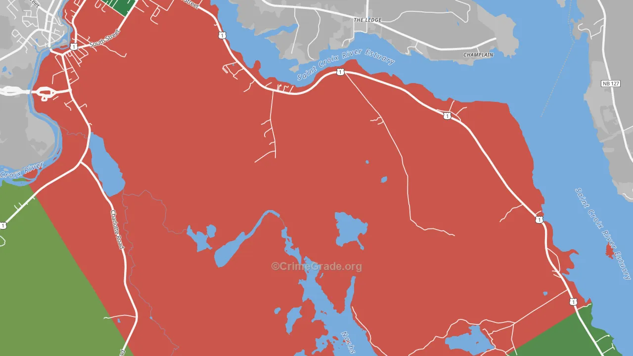 St. Croix Junction, ME Map of Drug-Related Crime Rates