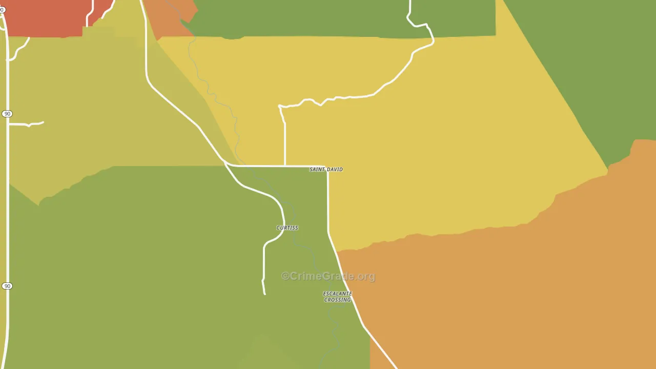 St. David, AZ Map of Drug-Related Crime Rates