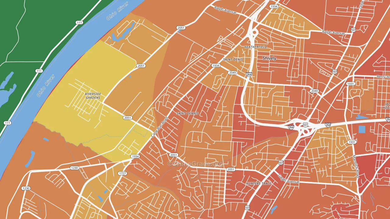 St. Dennis, Louisville, KY Map of Drug-Related Crime Rates