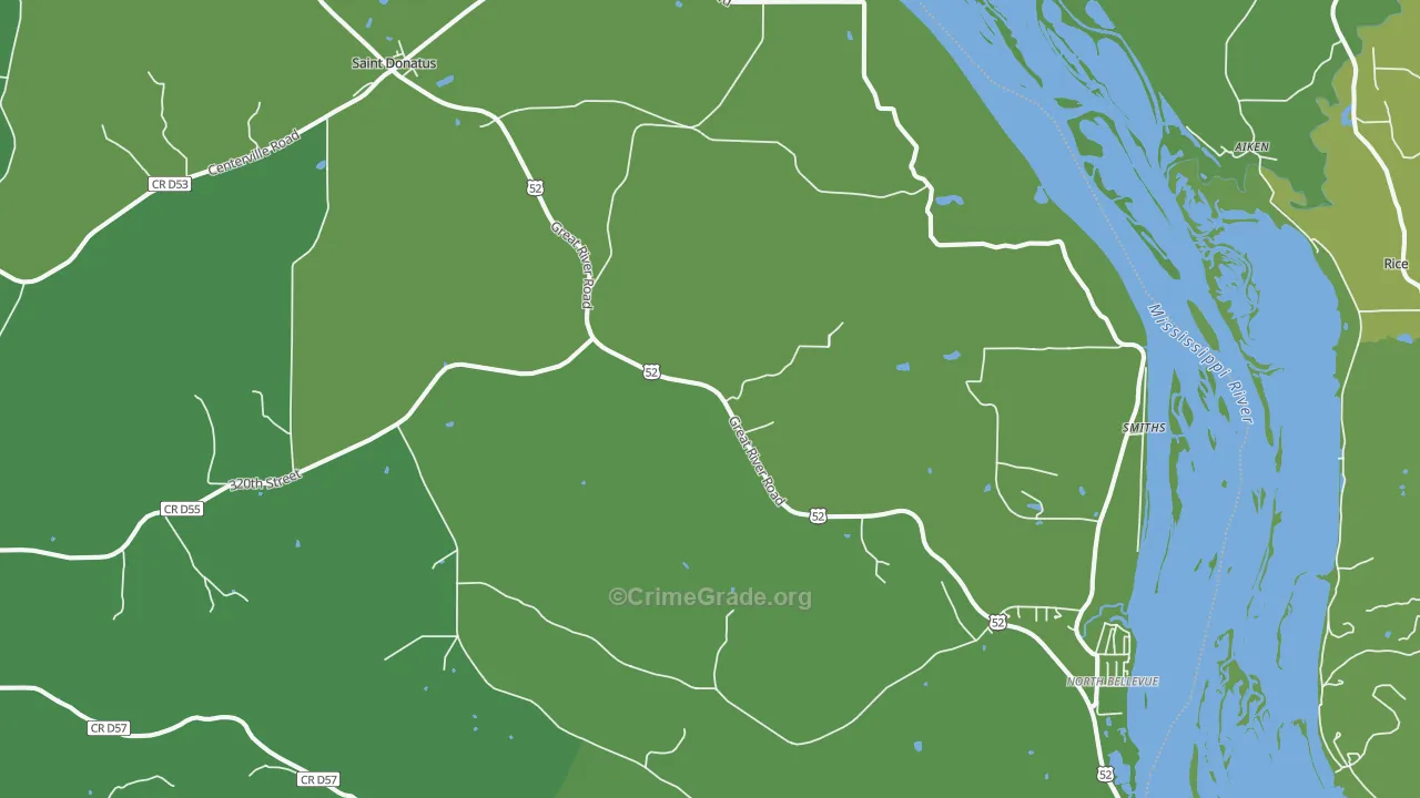 St. Donatus, IA Map of Drug-Related Crime Rates