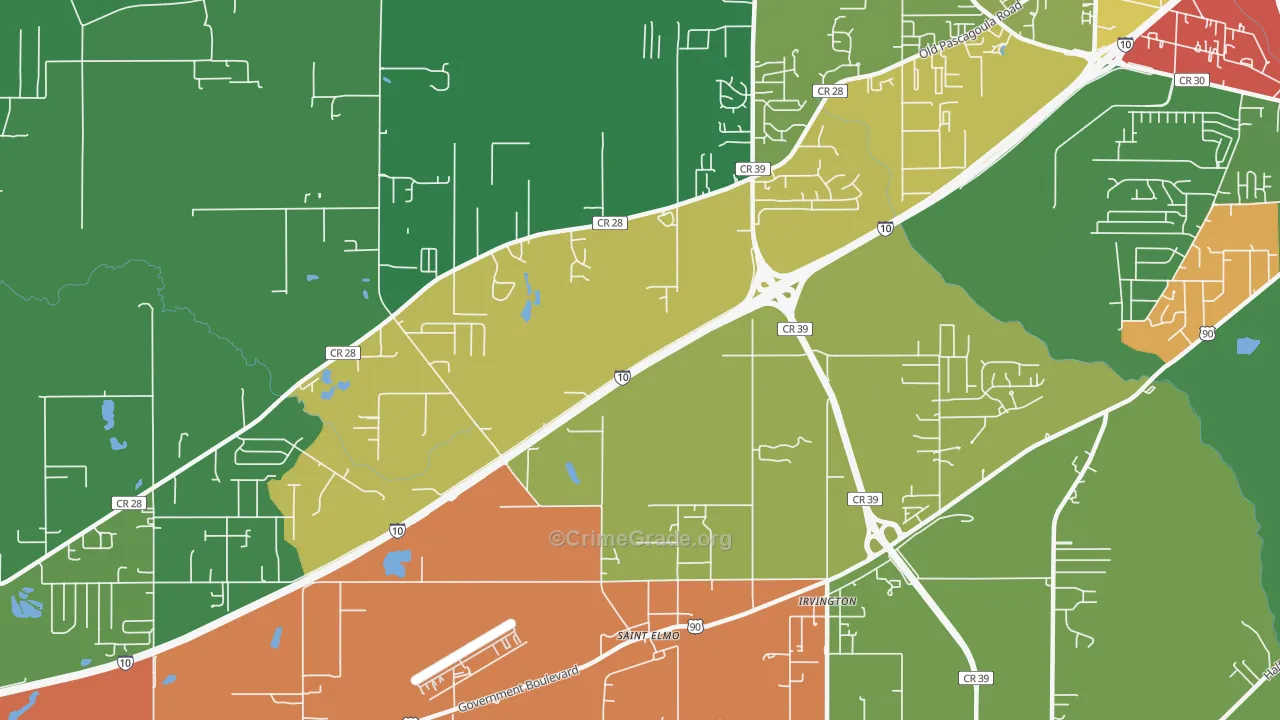 St. Elmo, AL Map of Drug-Related Crime Rates