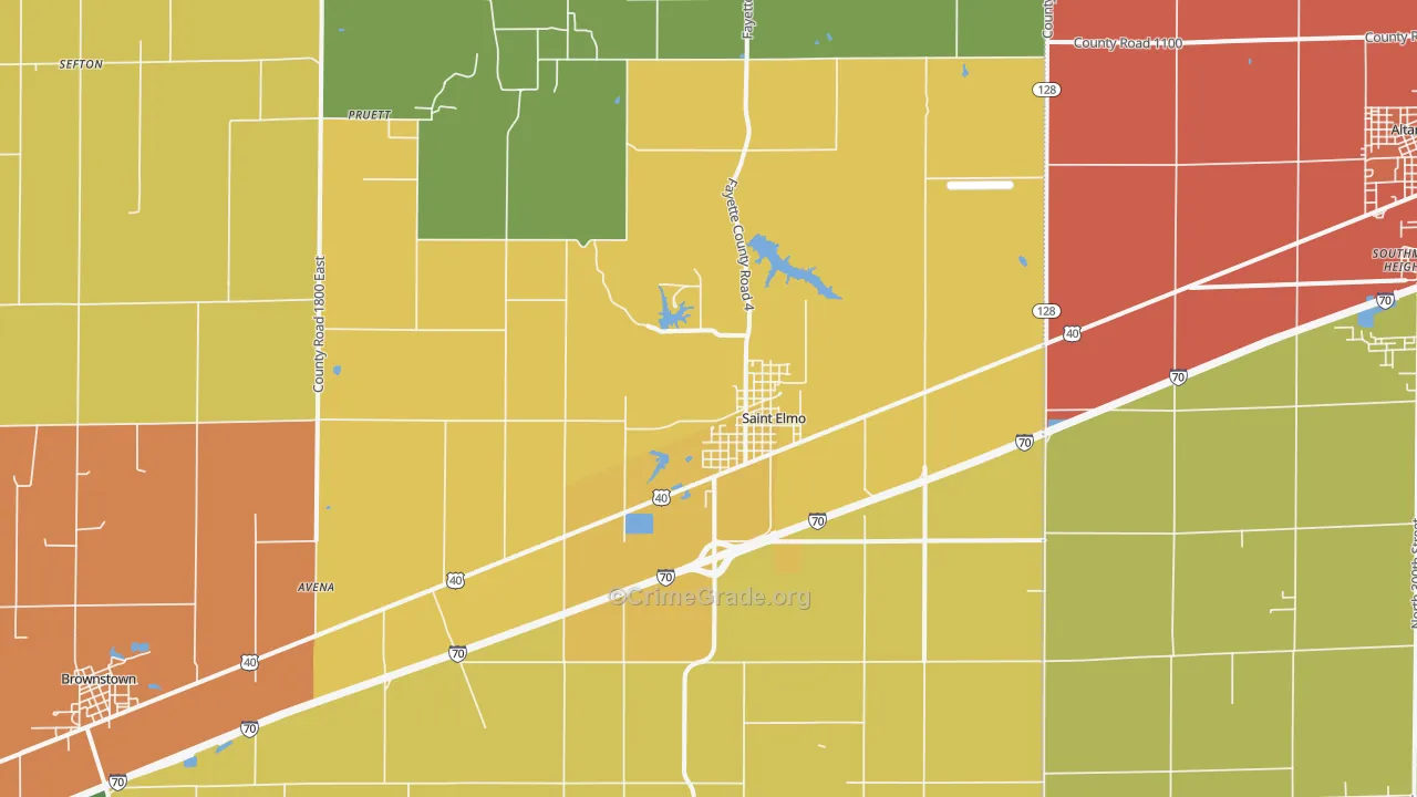 St. Elmo, IL Map of Drug-Related Crime Rates