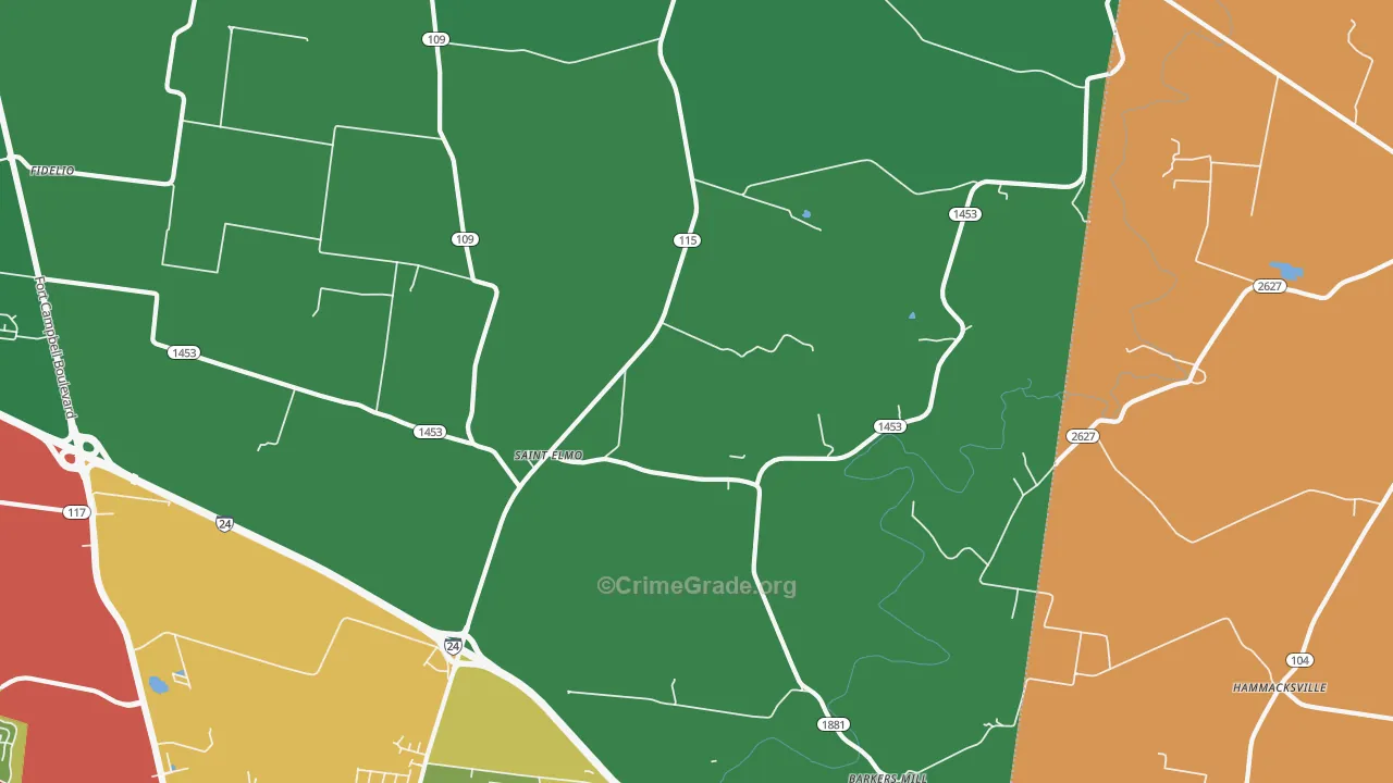 St. Elmo, KY Map of Drug-Related Crime Rates