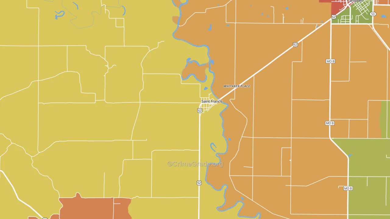 St. Francis, AR Map of Drug-Related Crime Rates