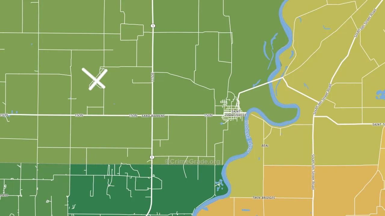 St. Francisville, IL Map of Drug-Related Crime Rates
