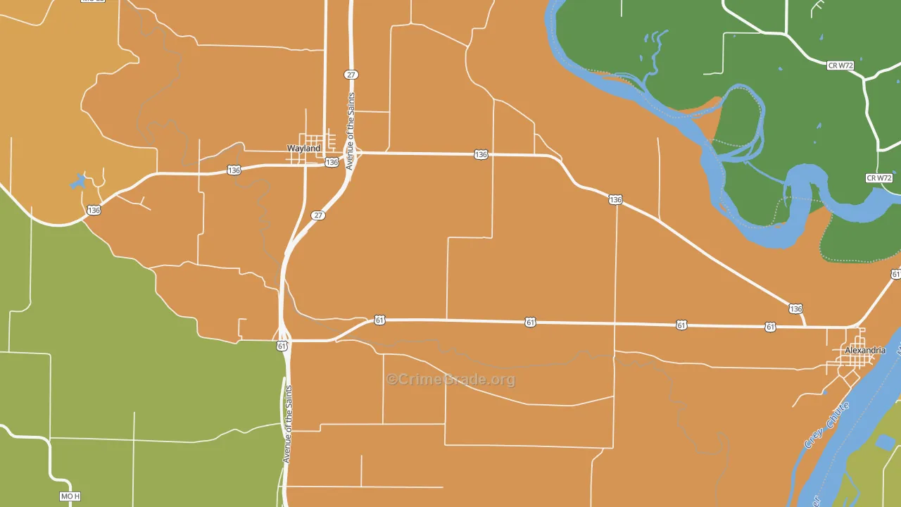 St. Francisville, MO Map of Drug-Related Crime Rates