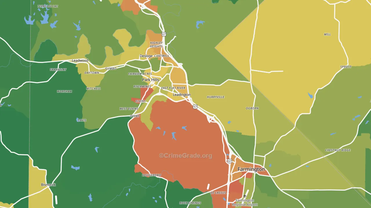 St. Francois County, MO Map of Drug-Related Crime Rates