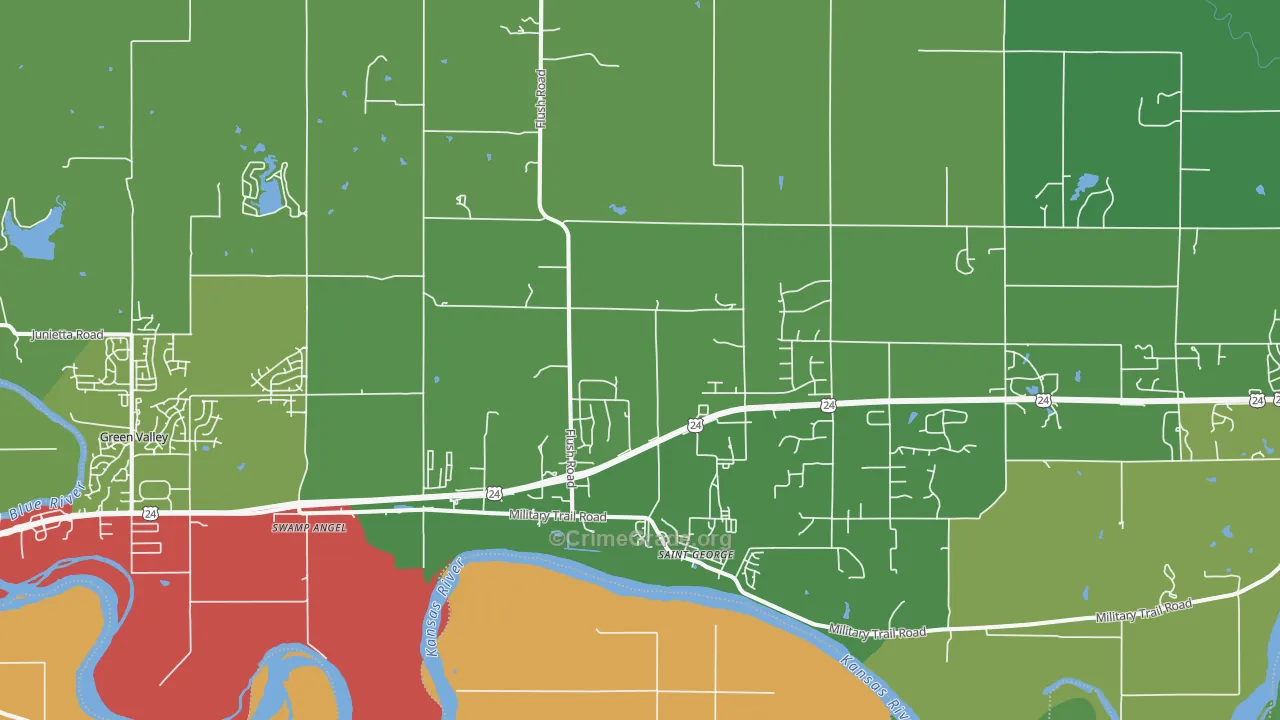St. George, KS Map of Drug-Related Crime Rates