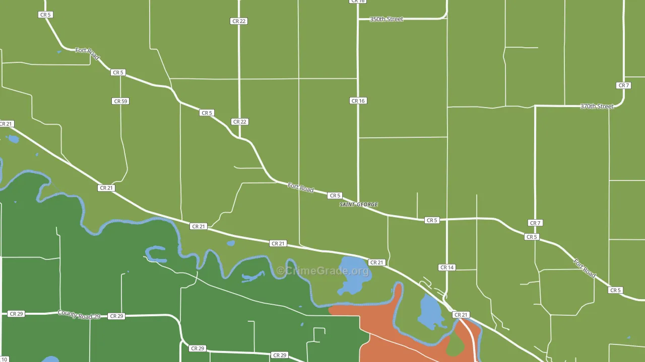 St. George, MN Map of Drug-Related Crime Rates