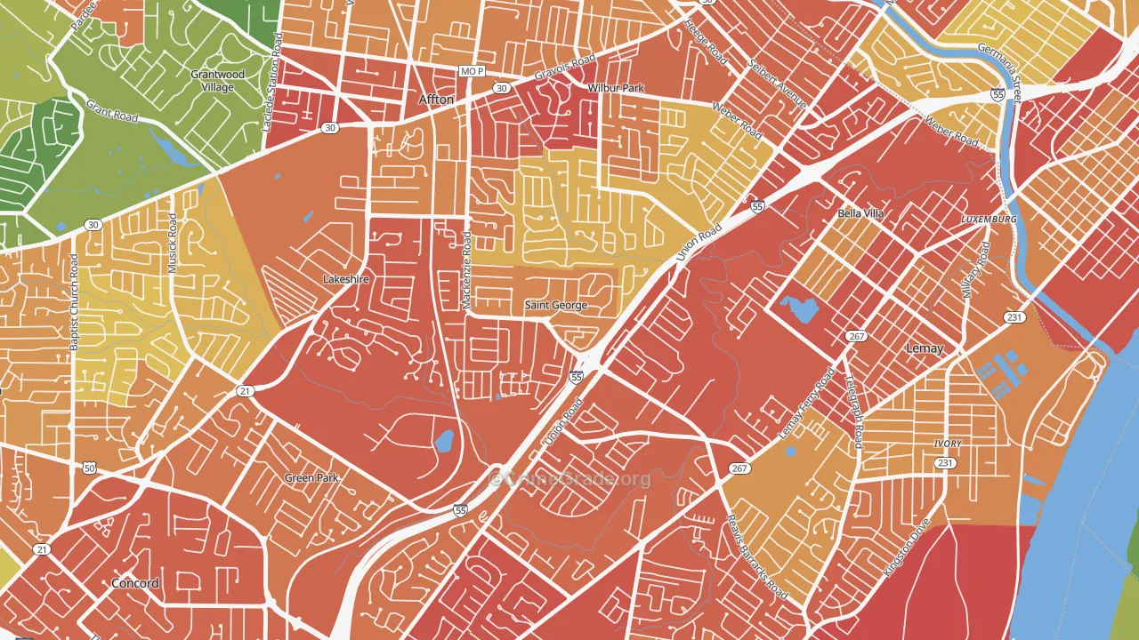 St. George, MO Map of Drug-Related Crime Rates
