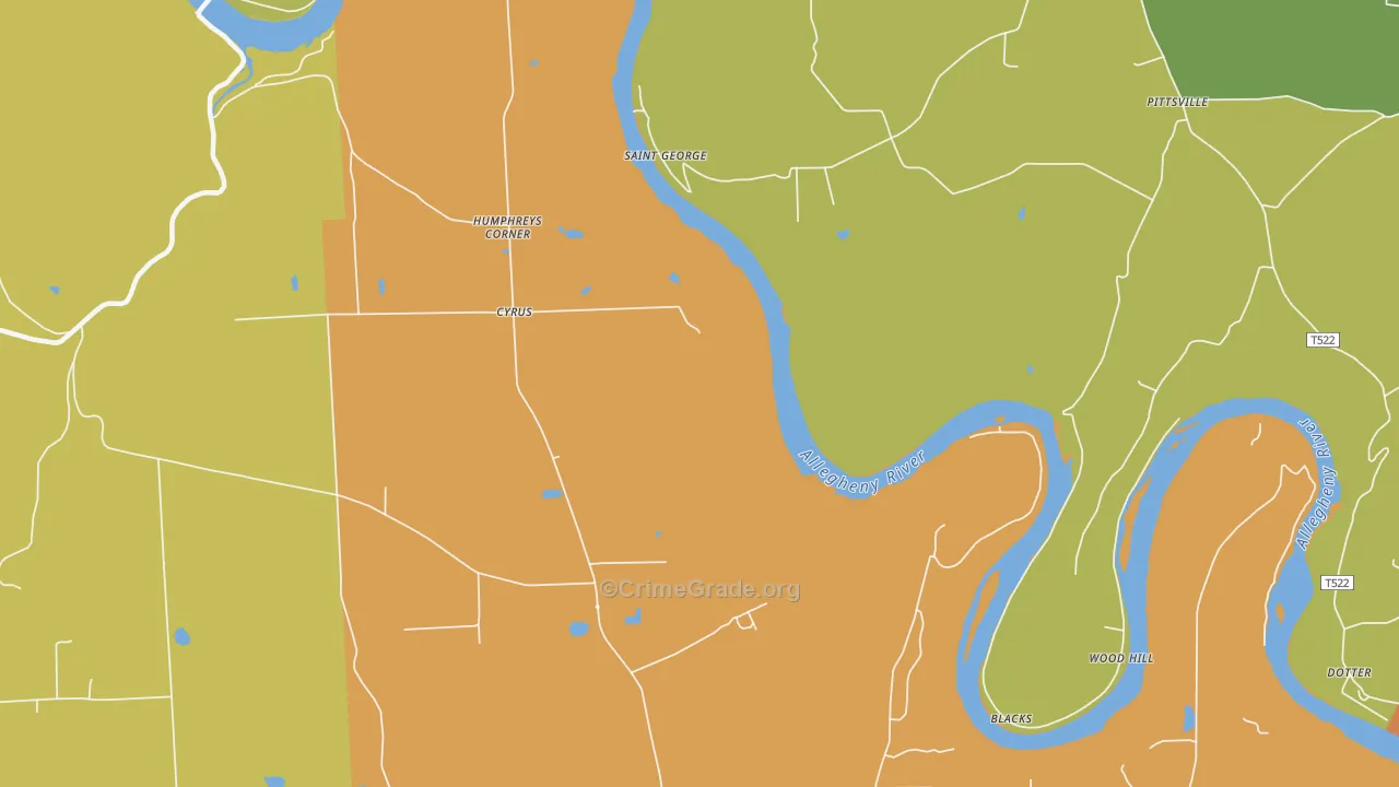 St. George, PA Map of Drug-Related Crime Rates